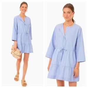 Tuckernuck Do+Be Lucy Dress Size XS Blue Mini 3/4 Sleeve Cotton Pomander Place